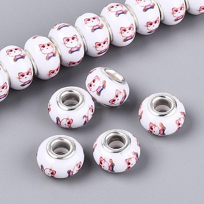 Opaque Resin European Beads RPDL-T004-01L-1