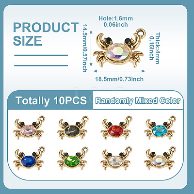 10Pcs UV Plating Alloy Pendants ALRI-TADJ0001-01-1