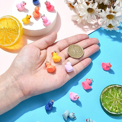 21Pcs 7 Colors Resin Pendant FIND-YW0005-40-1