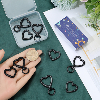 6Pcs Heart Spray Painted Alloy Swivel Clasps FIND-SC0021-60-1