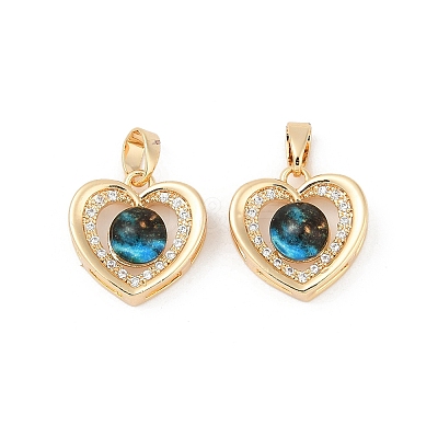 Brass Micro Pave Cubic Zirconia Pendants KK-R213-03G-1