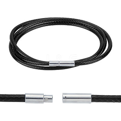 Braided Waxed Polyester Round Cords FIND-WH0136-59B-01-1