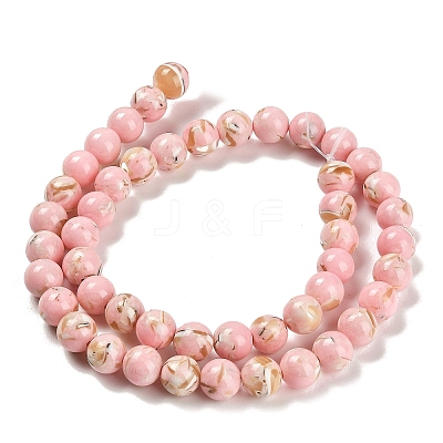 Assembled Synthetic Stone and Trochus Shell Beads Strands G-B128-08C-03-1