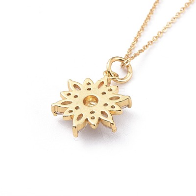 Brass Micro Pave Cubic Zirconia Pendant Necklaces NJEW-JN02523-M-1
