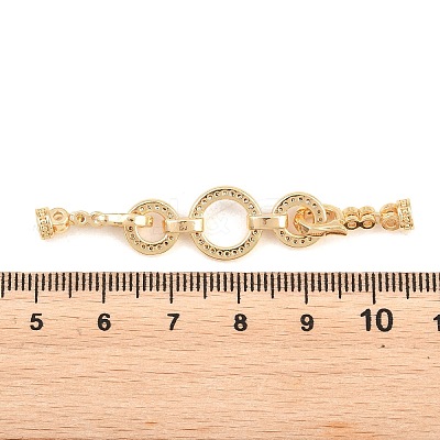 Brass Micro Pave Clear Cubic Zirconia Fold Over Clasps KK-P354-03G-1