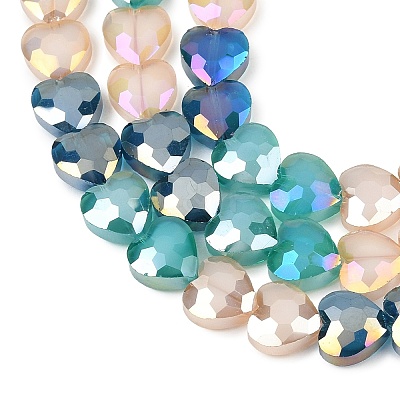 Electroplate Transparent Glass Beads Strands GL-CBADAFE-01J-1