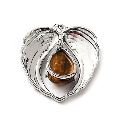 Natural Tiger Eye Teardrop Pendants KK-K331-02P-06-1