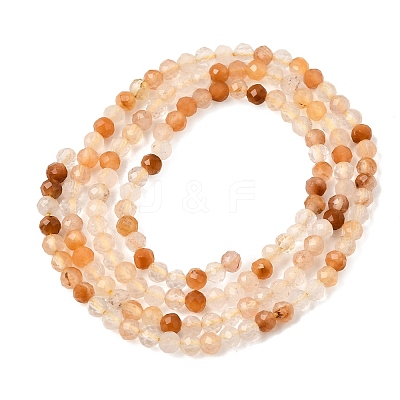 Natural Yellow Rabbit Hair Rutilated Quartz Beads Strands GG-CBA4808-F01-01-1