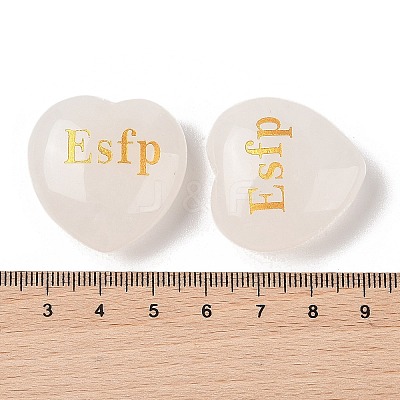 Natural Quartz Crystal Heart Engraving MBTI Figurines Statues for Home Office Desk Decorations G-K353-05K-1