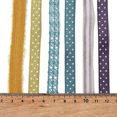 18 Yards 6 Styles Polyester Ribbon SRIB-C001-E06-1