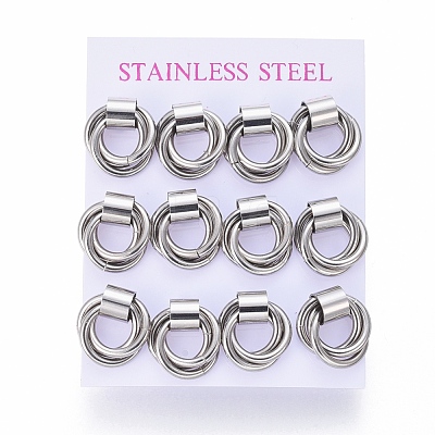 Tarnish Resistant 304 Stainless Steel Stud Earrings EJEW-L241-03P-1