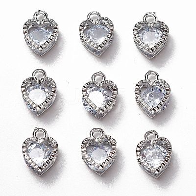 Heart Alloy Charms ZIRC-R007-043A-02-1