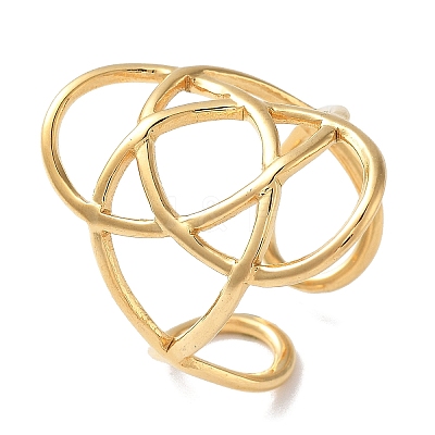 304 Stainless Steel Open Cuff Rings for Women RJEW-M020-07G-05-1