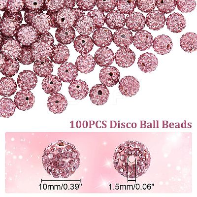 Pave Disco Ball Beads X1-RB-A130-10mm-23-1