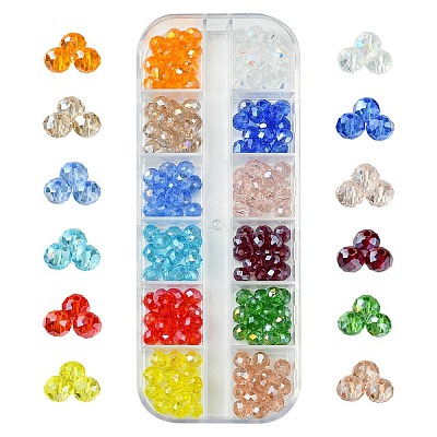 180Pcs 12 Colors Electroplate Glass Beads Strands EGLA-FS0001-40-1