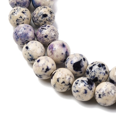 Natural Dyed Marble Beads Strands G-P593-6mm-02-1