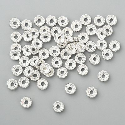 Brass Grade A Crystal Rhinestone Spacer Beads RB-A006-6MM-S-1