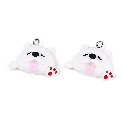 Cartoon Opaque Resin Pendants RESI-G054-01B-P-1