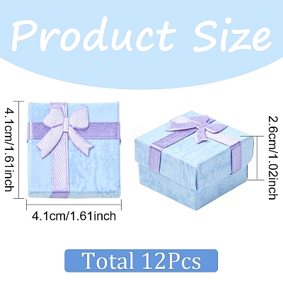 12Pcs Valentines Day Presents Packages Cardboard Ring Boxes CBOX-YW0001-04A-1