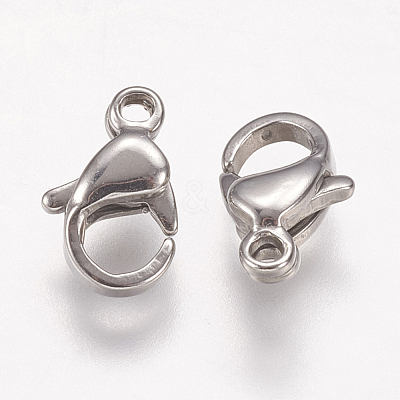 304 Stainless Steel Lobster Claw Clasps STAS-P185-9-P-1