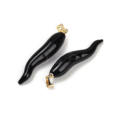 Handmade Lampwork with Brass Pendants KK-Q095-02A-07-1
