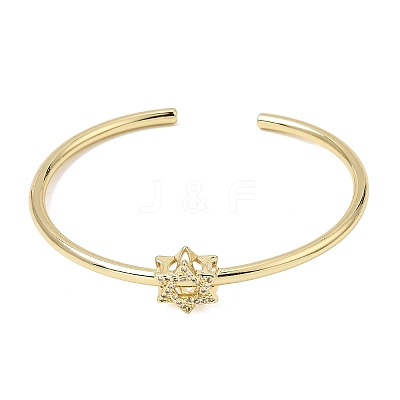 Brass Micro Pave Clear Cubic Zirconia Cuff Bangles for Women KK-CBAED06-08A-G-1