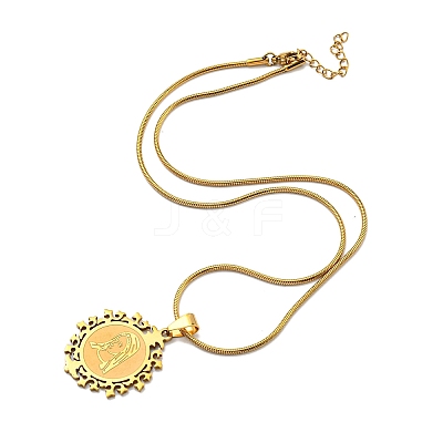Virgin Mary Pendant Necklaces LS-NJEW-S422-02G-1