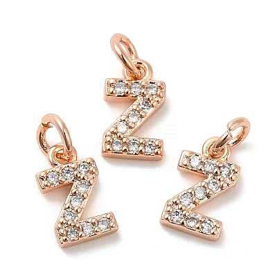Brass Micro Pave Grade AAA Cubic Zirconia Charms LS-ZIRC-P067-11RG-Z-NR-1