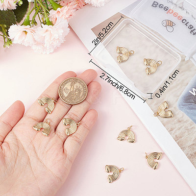 10Pcs Rack Plating Brass Pendants KK-BBC0005-62-1