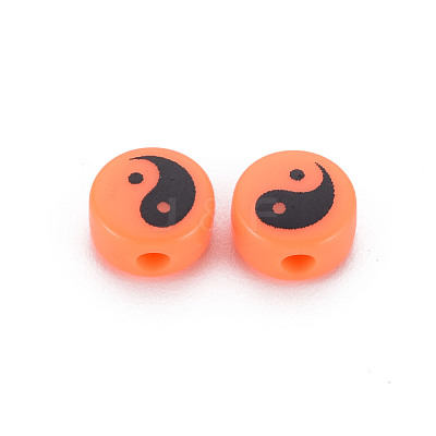 Printed Opaque Acrylic Beads SACR-N014-001-1