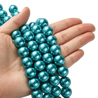 Eco-Friendly Glass Pearl Beads Strands HY-A008-14mm-RB073-1