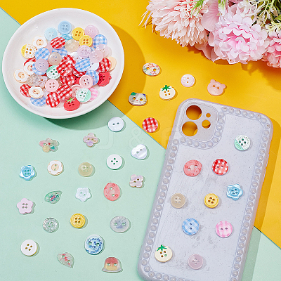 100Pcs Plastic Buttons BUTT-AR0001-34-1