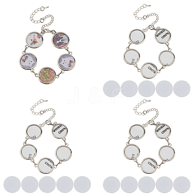 4 Sets Sublimation Blank Alloy Bracelet Making BJEW-FH0001-10C-1