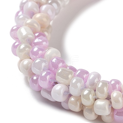 Crochet Glass Beads Braided Stretch Bracelet BJEW-K232-01N-1