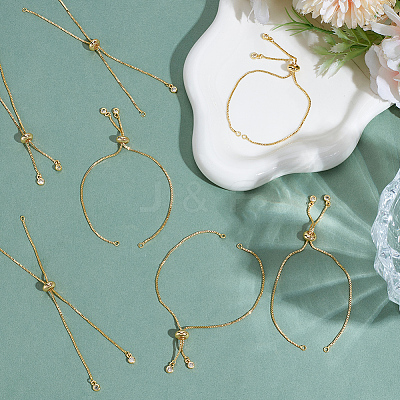 12Pcs Rack Plating Brass Chain Bracelet Making MAK-ME0001-07G-1