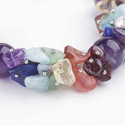 Gemstone Beaded Chakra Bracelets BJEW-JB02568-1