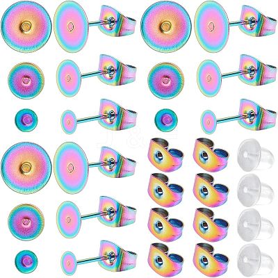 36Pcs 3 Size 304 Stainless Steel Stud Earring Findings DIY-DC0001-55-1