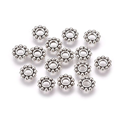 Tibetan Style Alloy Daisy Spacer Beads PALLOY-TAC0002-01AS-1