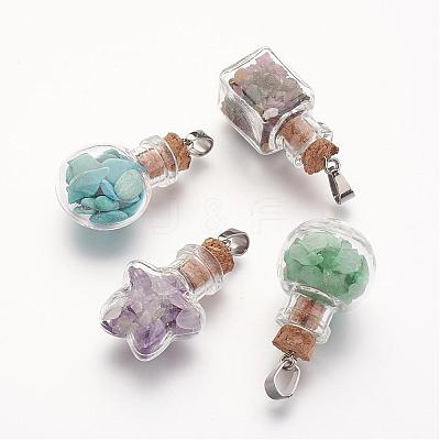 Natural & Synthetic Gemstone Pendants PALLOY-JF00274-1
