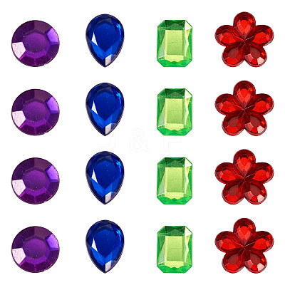 Flat Back & Back Plated Acrylic Rhinestone Cabochons MACR-TA0001-62A-1