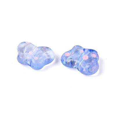 Spray Painted Transparent Acrylic Beads OACR-N149-01B-1