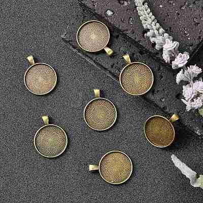 Tibetan Style Alloy Pendant Cabochon Settings LS-TIBEP-Q045-048AB-NR-1