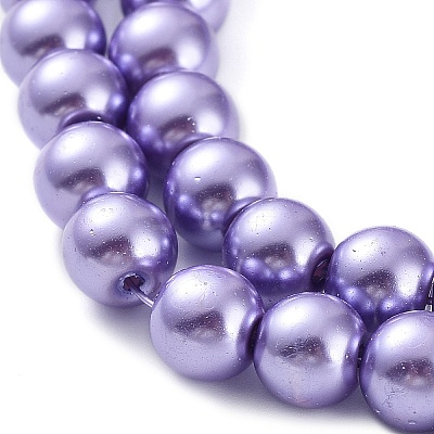 Baking Paint Pearlized Glass Pearl Round Bead Strands HY-Q330-8mm-27-1