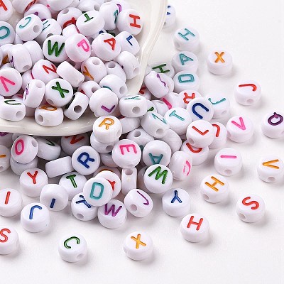 Opaque White Acrylic Beads MACR-N012-01-1