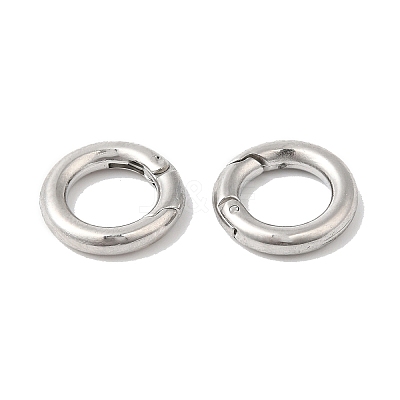 Non-Tarnish 304 Stainless Steel Spring Gate Ring X-STAS-Q215-53P-1