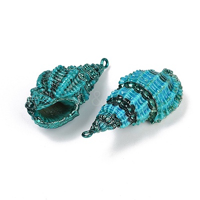 Spray Painted Natural Spiral Shell Pendants SHEL-K006-50C-1