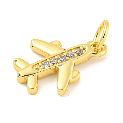 Rack Plating Brass Micro Pave Clear Cubic Zirconia Pendants KK-B093-26G-1