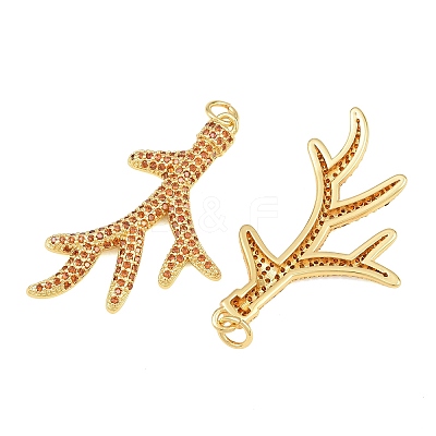 Brass Micro Pave Cubic Zirconia Pendants CU-CBAB3AD-01G-02-1