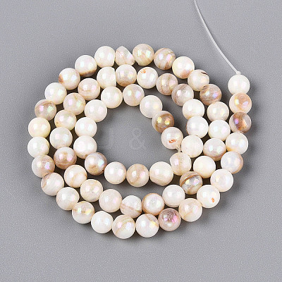 AB Color Natural Freshwater Shell Beads Strands BSHE-T014-40A-1