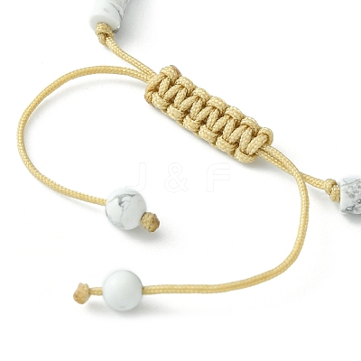 2Pcs 2 Style Natural Howlite & Synthetic Turquoise Braided Bead Bracelets Set BJEW-JB09464-02-1